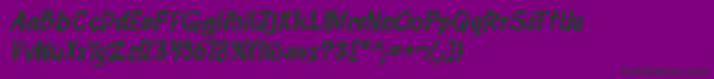 フォントboomtankPG itb – 紫の背景に黒い文字