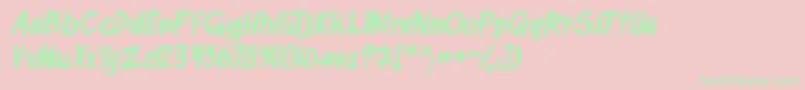 boomtankPG itb-Schriftart – Grüne Schriften auf rosa Hintergrund