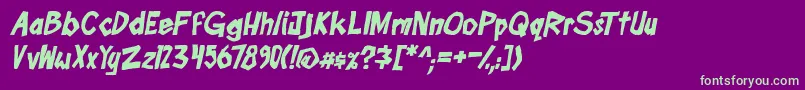 boomtankPG itb Font – Green Fonts on Purple Background