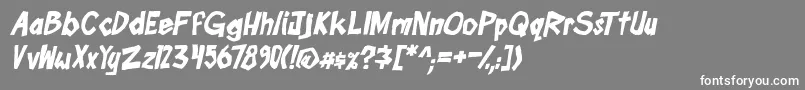 フォントboomtankPG itb – 灰色の背景に白い文字