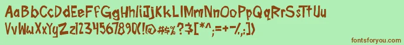 boomtankPG Font – Brown Fonts on Green Background