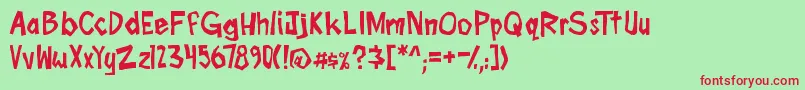 boomtankPG Font – Red Fonts on Green Background