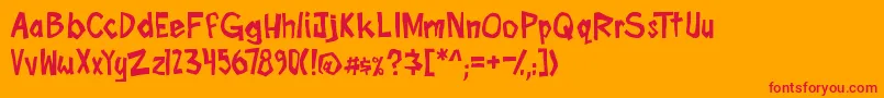 boomtankPG Font – Red Fonts on Orange Background