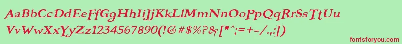 BOOTERFF Font – Red Fonts on Green Background