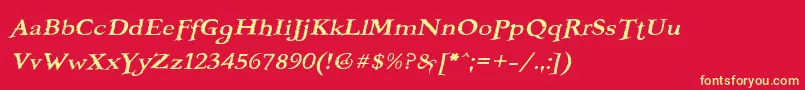 BOOTERFF Font – Yellow Fonts on Red Background