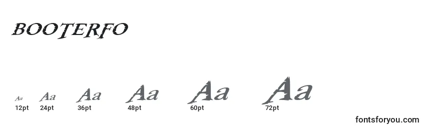 Размеры шрифта BOOTERFO (121884)