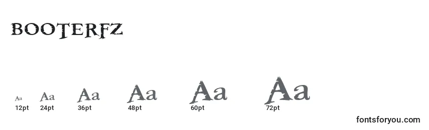 Размеры шрифта BOOTERFZ (121885)