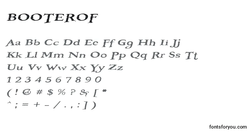 Schriftart BOOTEROF (121886) – Alphabet, Zahlen, spezielle Symbole
