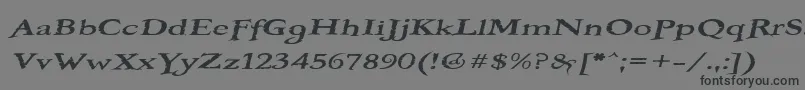 フォントBOOTEROF – 黒い文字の灰色の背景