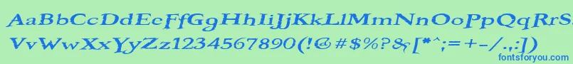 BOOTEROF Font – Blue Fonts on Green Background