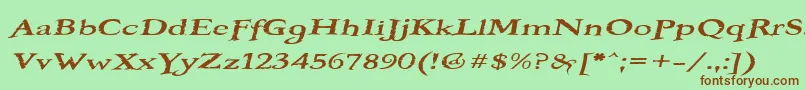 Шрифт BOOTEROF – коричневые шрифты на зелёном фоне