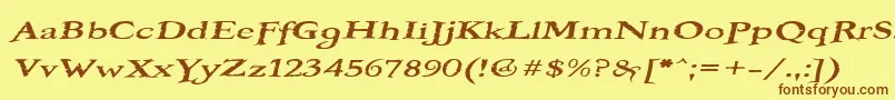 Шрифт BOOTEROF – коричневые шрифты на жёлтом фоне