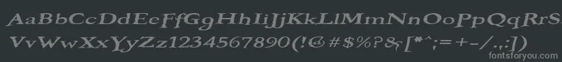 フォントBOOTEROF – 黒い背景に灰色の文字