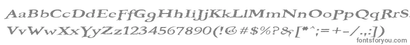 フォントBOOTEROF – 白い背景に灰色の文字