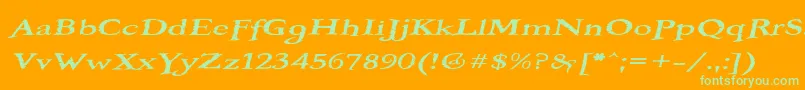 BOOTEROF Font – Green Fonts on Orange Background