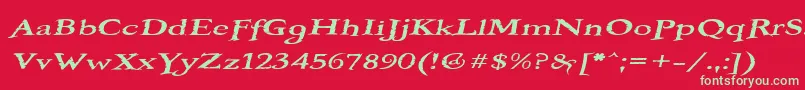 BOOTEROF Font – Green Fonts on Red Background