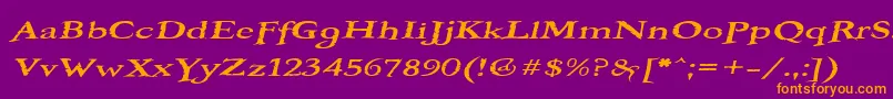 BOOTEROF Font – Orange Fonts on Purple Background