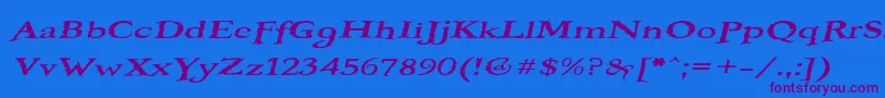 BOOTEROF Font – Purple Fonts on Blue Background