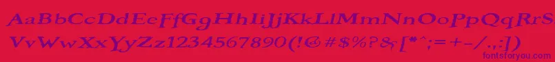 BOOTEROF Font – Purple Fonts on Red Background