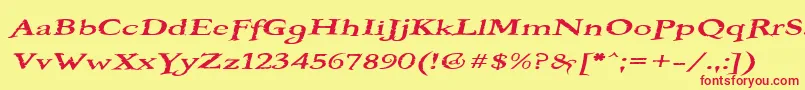 BOOTEROF Font – Red Fonts on Yellow Background