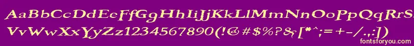 BOOTEROF Font – Yellow Fonts on Purple Background