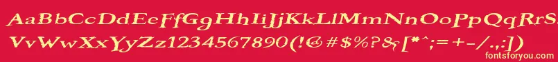 BOOTEROF Font – Yellow Fonts on Red Background