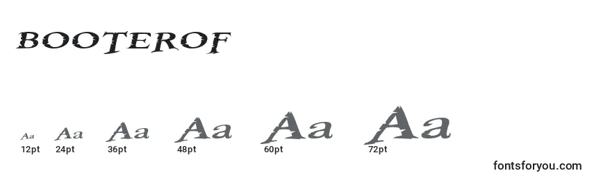 Größen der Schriftart BOOTEROF (121886)