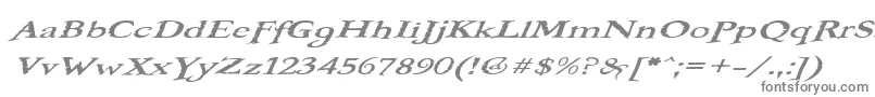 フォントBOOTEROO – 白い背景に灰色の文字