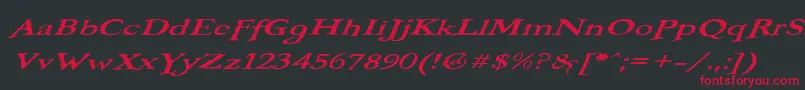 フォントBOOTEROO – 黒い背景に赤い文字