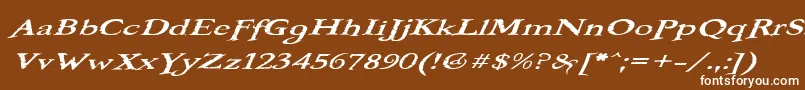 フォントBOOTEROO – 茶色の背景に白い文字