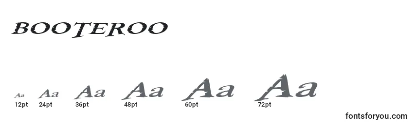 Размеры шрифта BOOTEROO (121887)