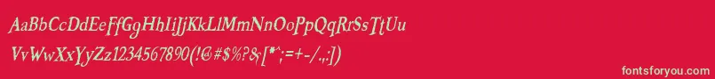 BOOTERZF Font – Green Fonts on Red Background