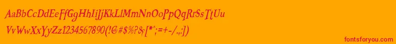 BOOTERZF Font – Red Fonts on Orange Background