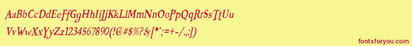 BOOTERZF Font – Red Fonts on Yellow Background
