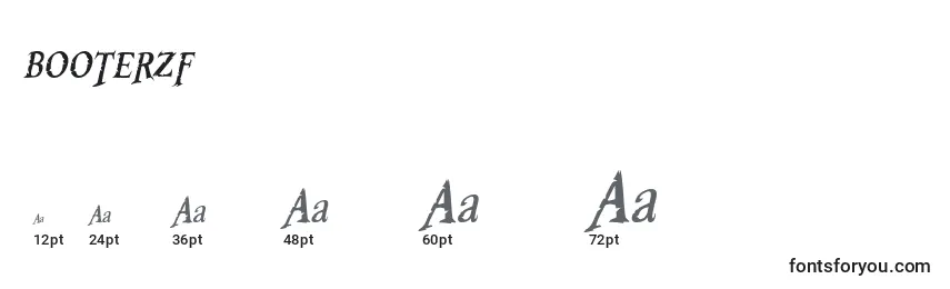 Размеры шрифта BOOTERZF (121889)