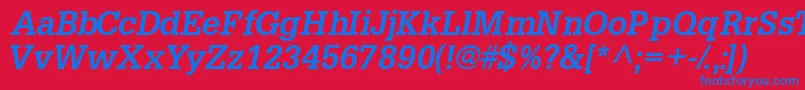 Installationssk ffy Font – Blue Fonts on Red Background