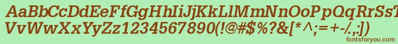 Installationssk ffy Font – Brown Fonts on Green Background