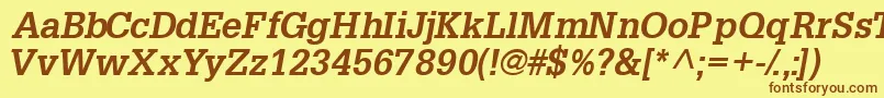 Installationssk ffy Font – Brown Fonts on Yellow Background