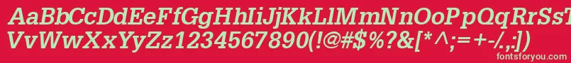 fuente Installationssk ffy – Fuentes Verdes Sobre Fondo Rojo
