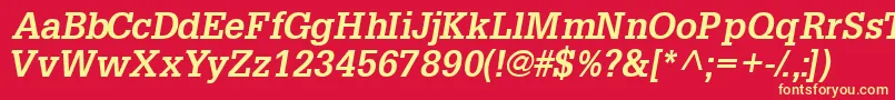 Installationssk ffy Font – Yellow Fonts on Red Background