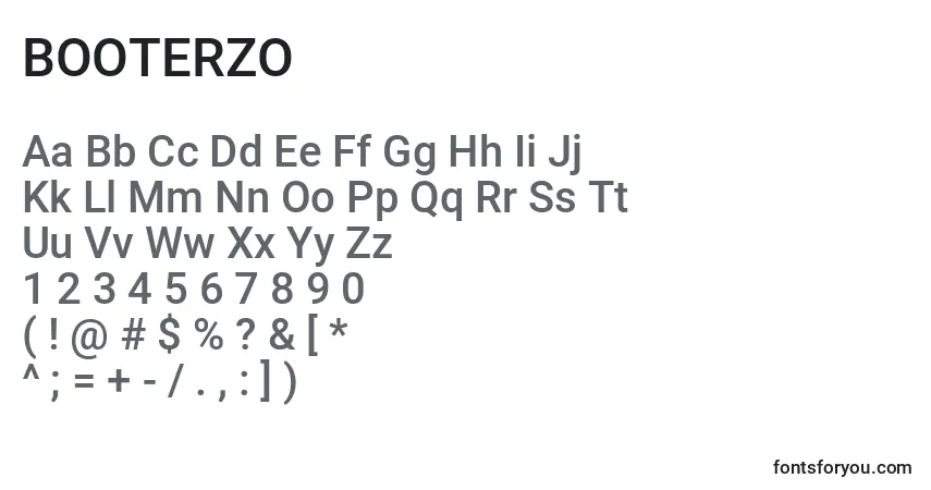 Schriftart BOOTERZO (121890) – Alphabet, Zahlen, spezielle Symbole