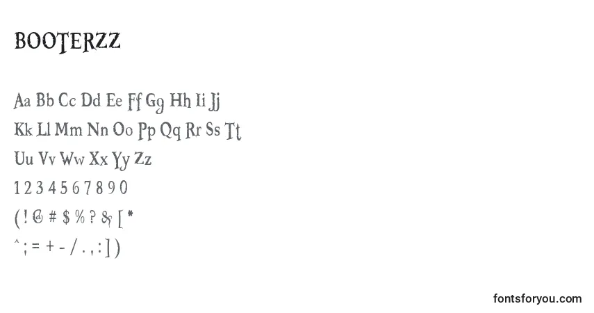 Шрифт BOOTERZZ (121891) – алфавит, цифры, специальные символы
