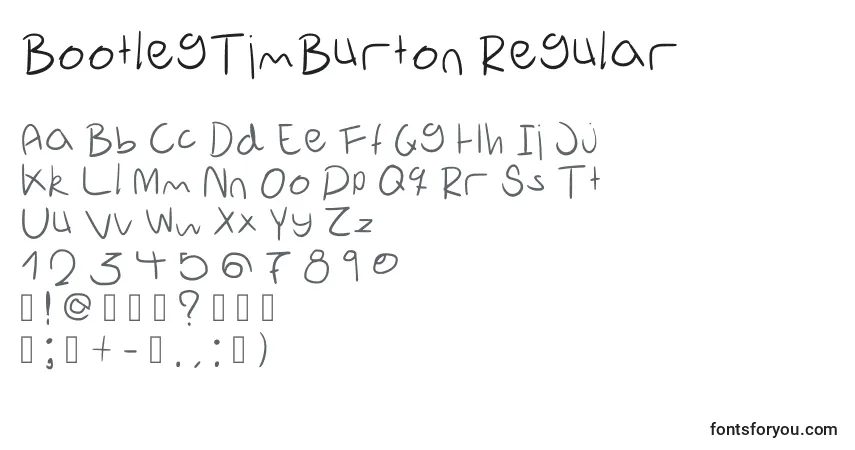 Schriftart BootlegTimBurton Regular – Alphabet, Zahlen, spezielle Symbole