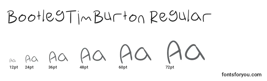 Размеры шрифта BootlegTimBurton Regular