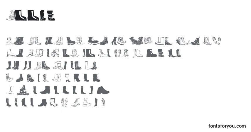 Schriftart Boots – Alphabet, Zahlen, spezielle Symbole