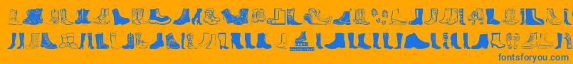 Police Boots – polices bleues sur fond orange