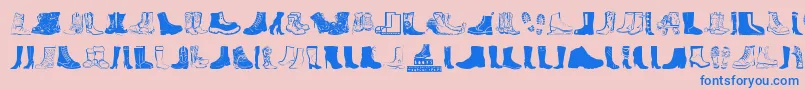 Boots-Schriftart – Blaue Schriften auf rosa Hintergrund