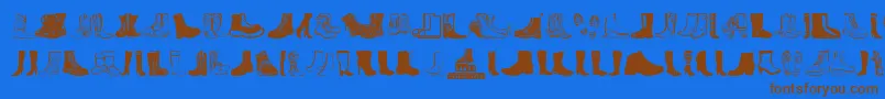 Police Boots – polices brunes sur fond bleu