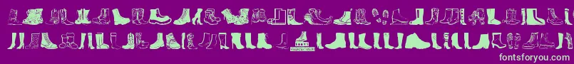 Boots-fontti – vihreät fontit violetilla taustalla