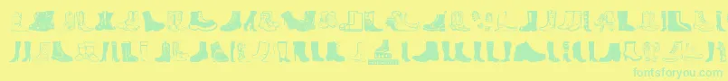 Fonte Boots – fontes verdes em um fundo amarelo